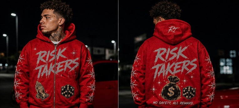 Risk Takers Rhinestone Zip-Up Hoodie