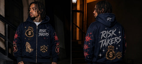 Risk Takers Rhinestone Zip-Up Hoodie