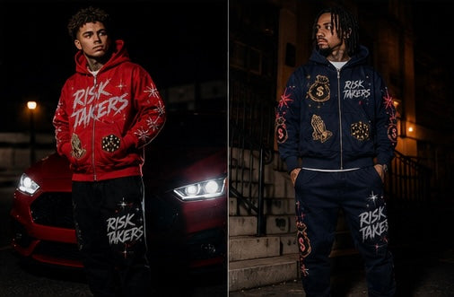 Risk Takers Rhinestone Zip-Up Hoodie